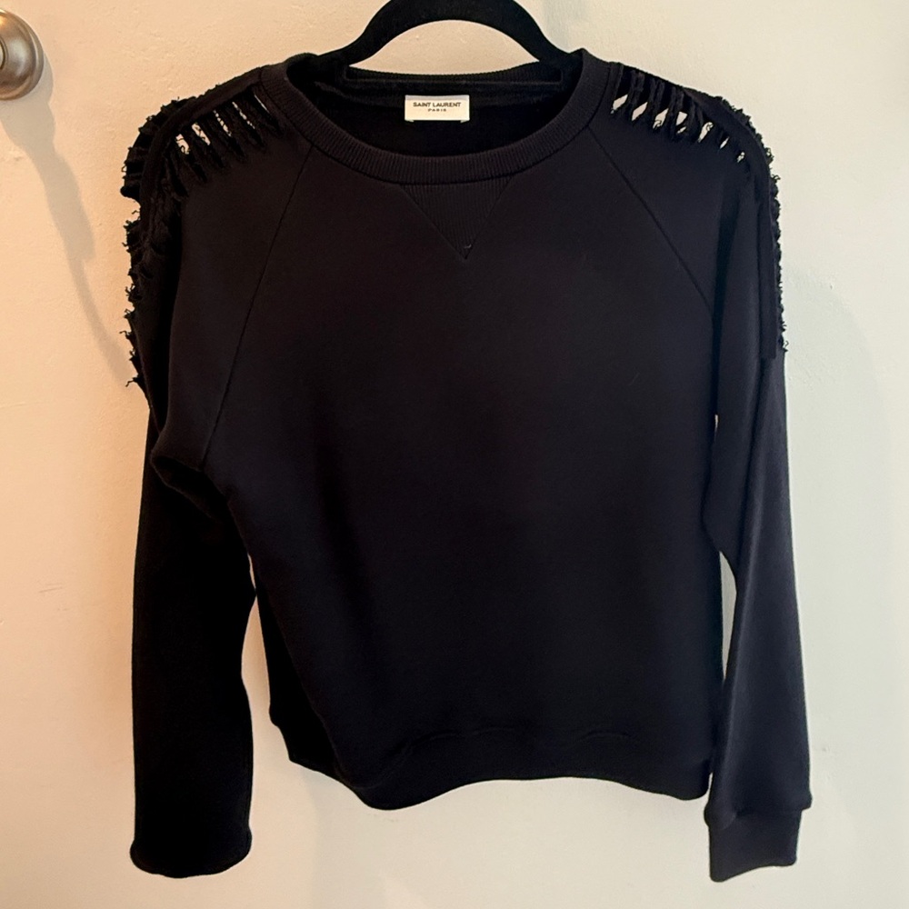 Saint Laurent Black Crewneck Sweatshirt